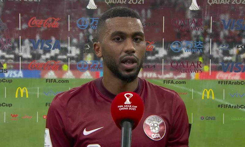 Mittelfeldspieler Abdulaziz Hatem beim Arab Cup im Dezember 2021 (Foto eigene Quelle)